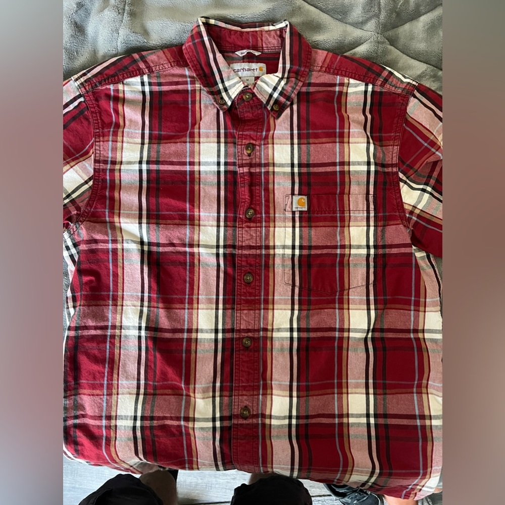 Carhartt flannel button down shirt sleeve